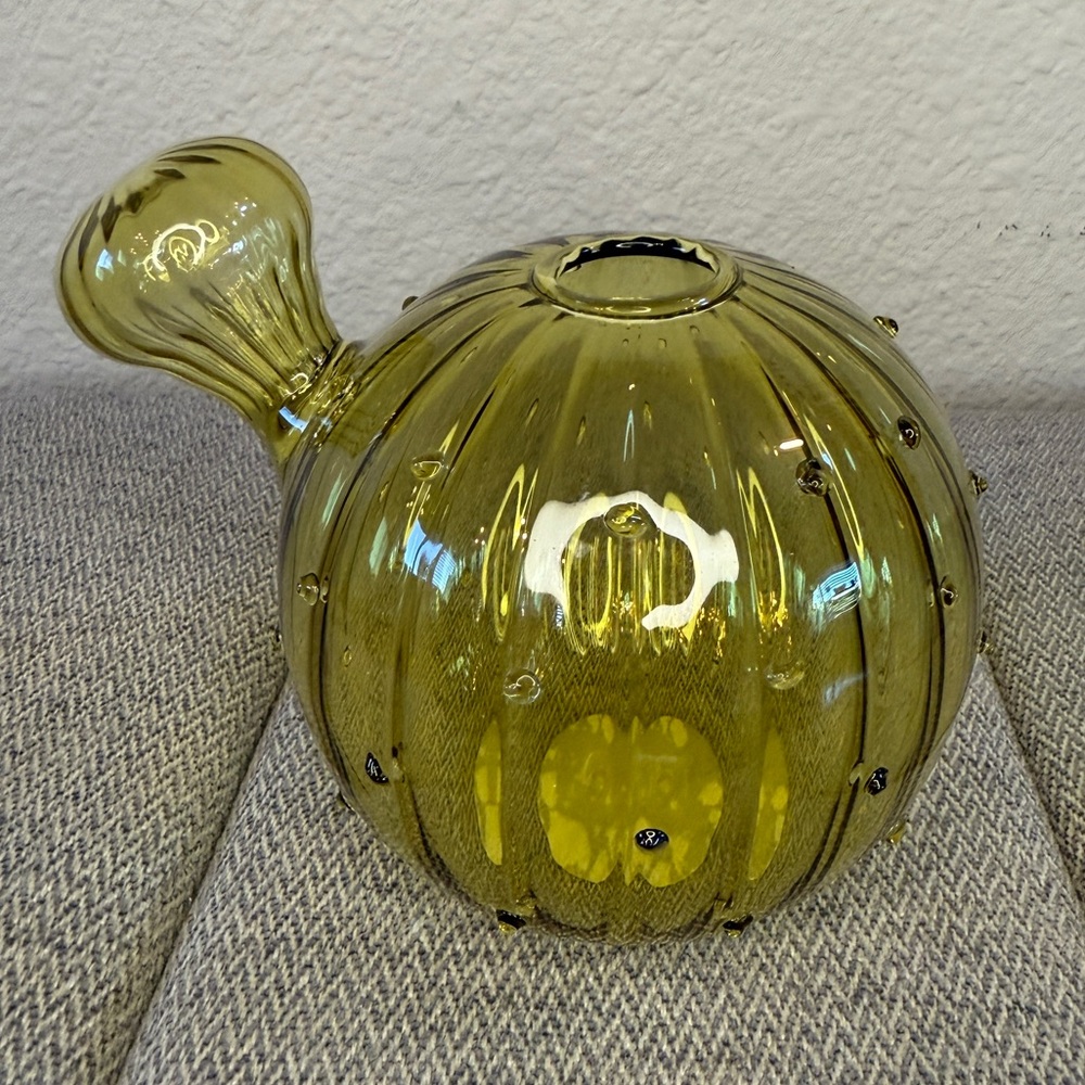 Small Round Balloon Glass Vase, Olive Green — Ashland - Picture 9 of 12